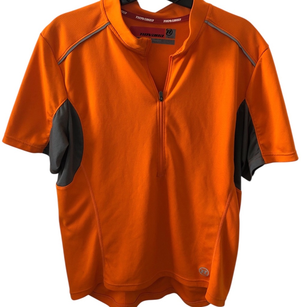 Novara Orange Cycling Jersey Size Large 1/2 Zip Moisture Wicking